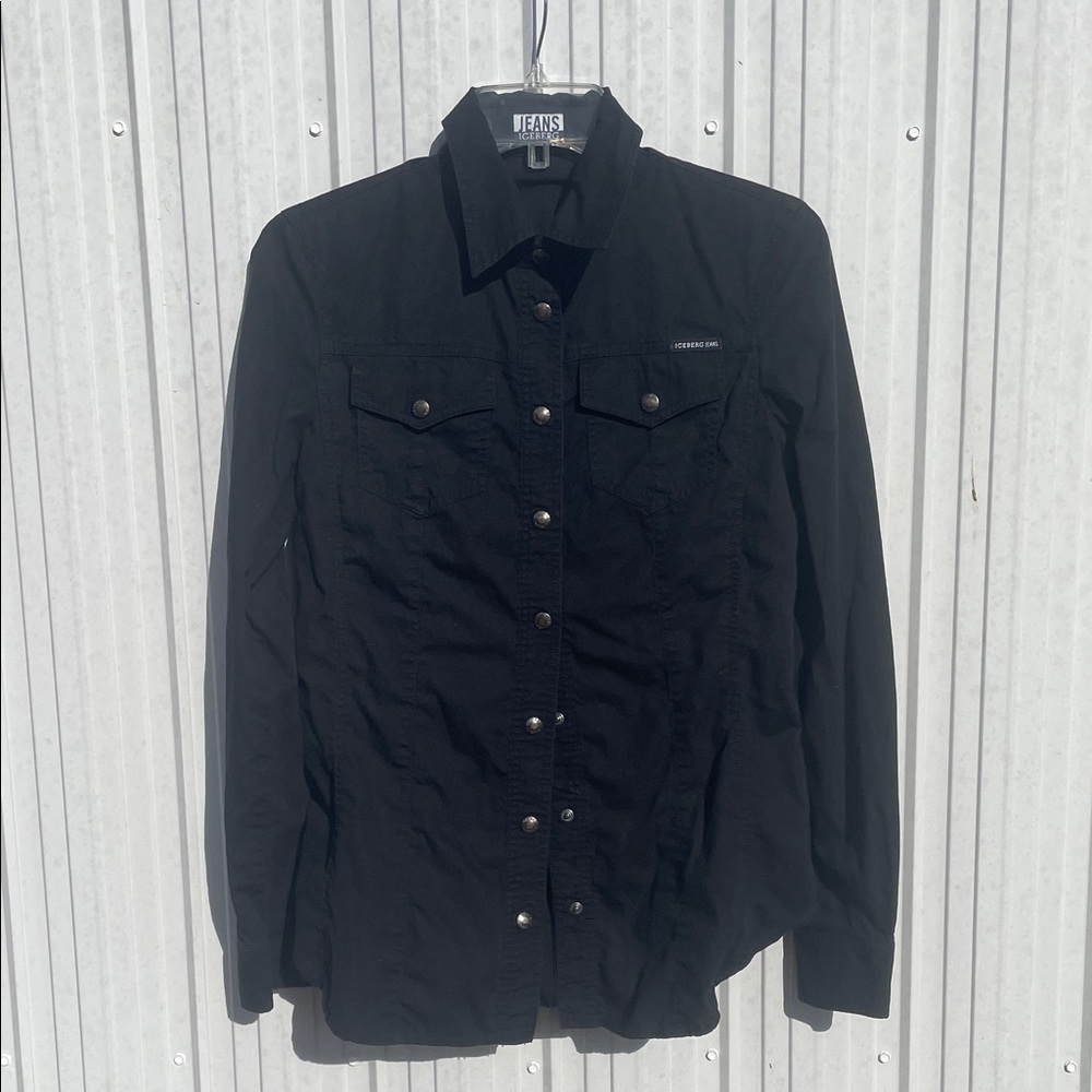 Iceberg Black Button Down Shirt